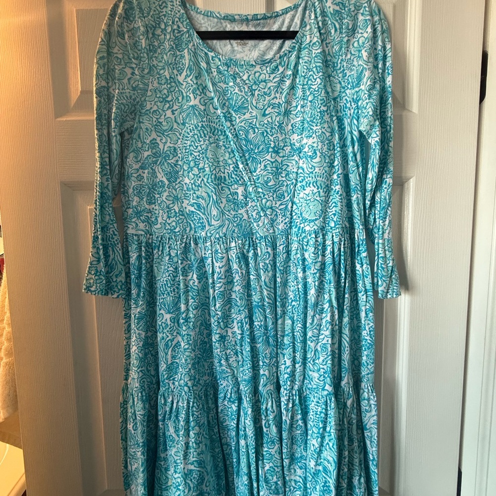 Blue Floral Women's Dress